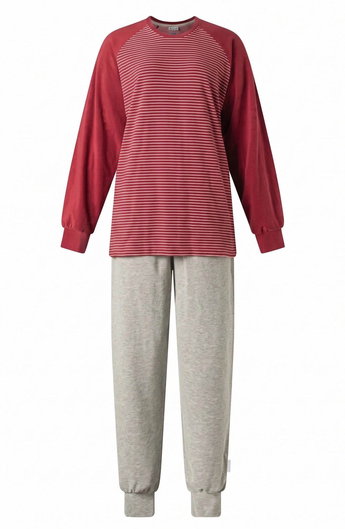 Arend Lunatex badstof dames pyjama - Lange mouwen - Winter Streep