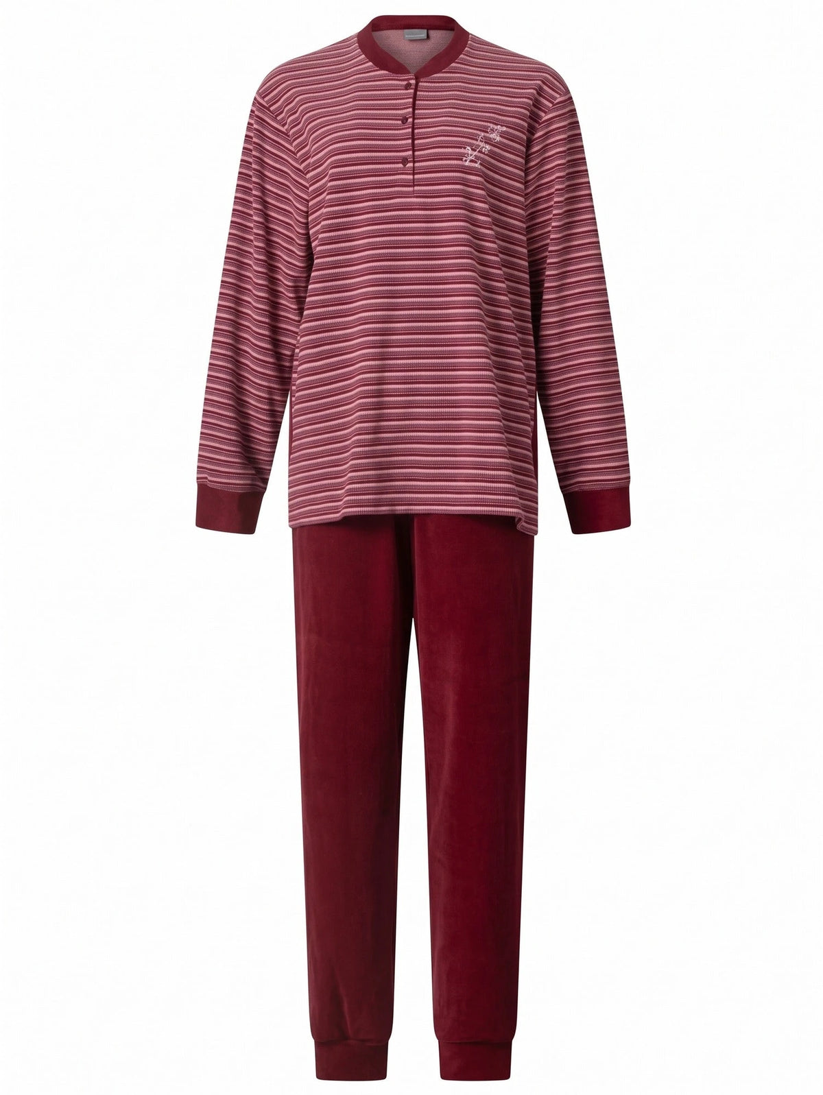Arend Lunatex badstof dames pyjama - Streep - Warme winter pyjama