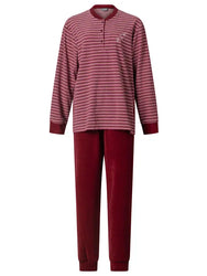 Arend Lunatex badstof dames pyjama - Streep - Warme winter pyjama
