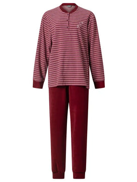 Arend Lunatex badstof dames pyjama - Streep - Warme winter pyjama