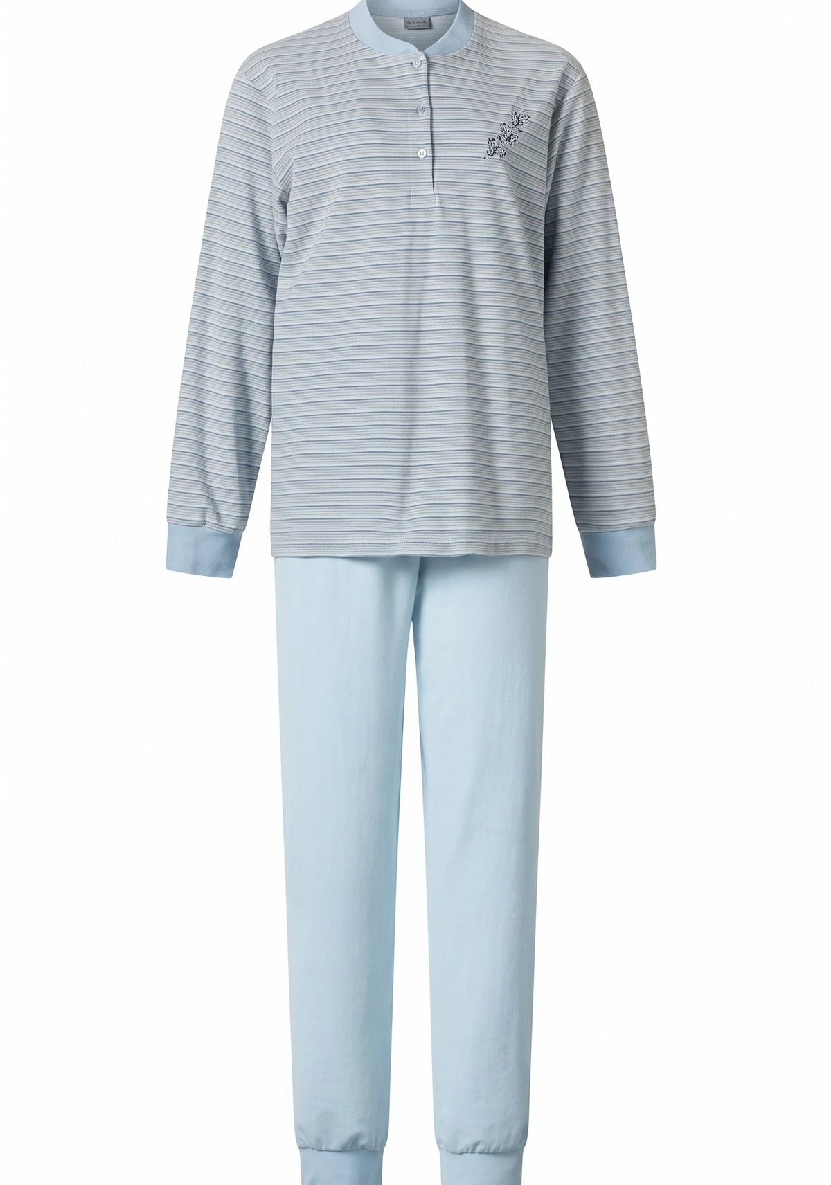 Arend Lunatex badstof dames pyjama - Streep - Warme winter pyjama