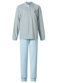 Arend Lunatex badstof dames pyjama - Streep - Warme winter pyjama