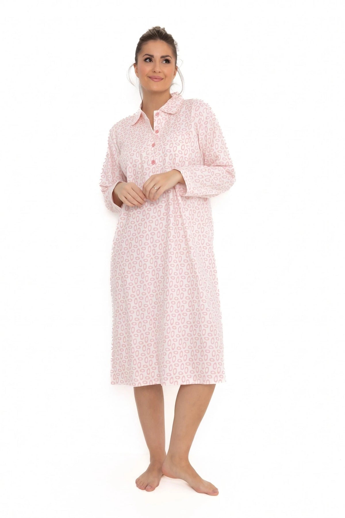 Arend Lunatex flanellen nachthemd dames - Classic egg