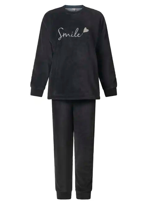 Arend Lunatex fleece dames pyjama lange mouwen - Smile