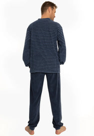 Arend Outfitter Badstof heren pyjama - Dark stripe