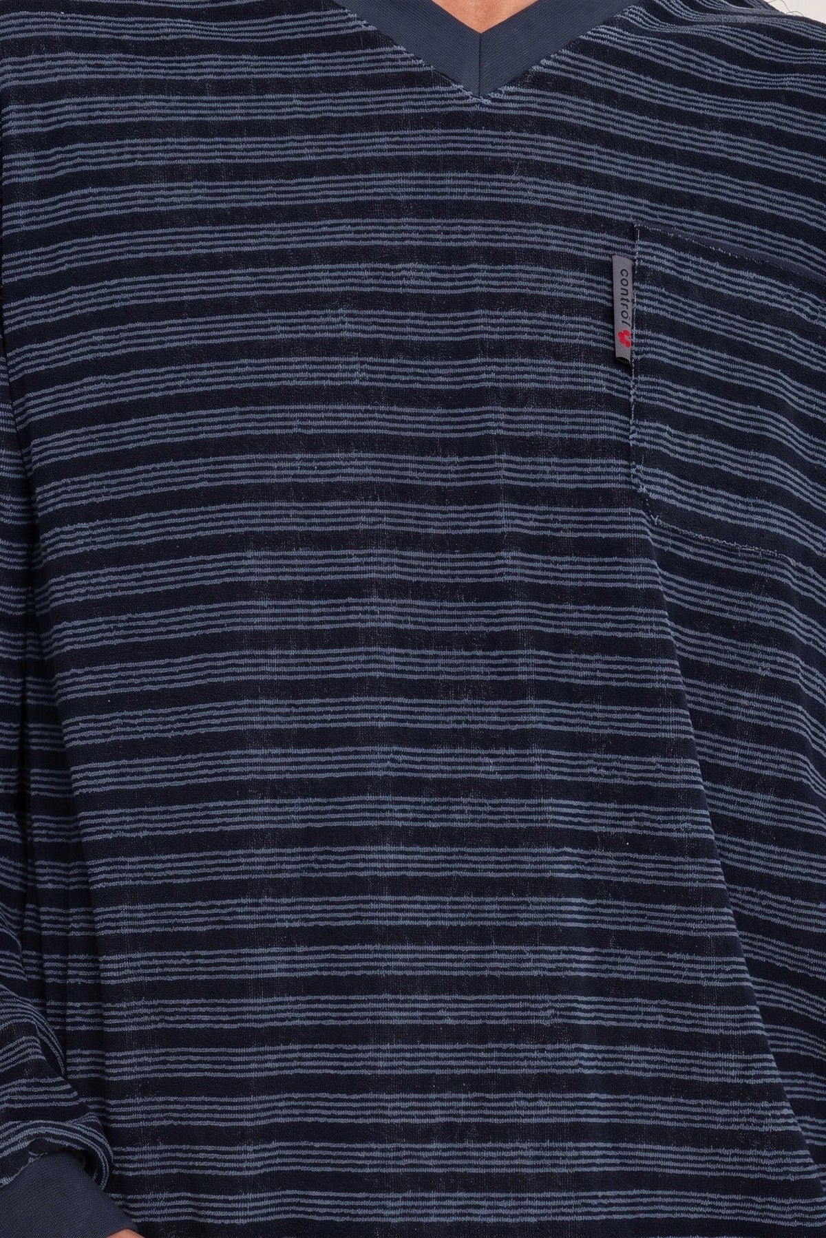 Arend Outfitter Badstof heren pyjama - Dark stripe