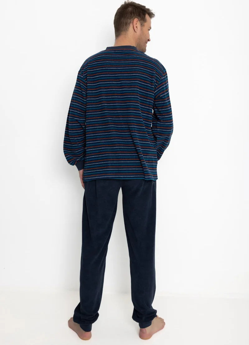 Arend Outfitter Badstof heren pyjama - Winter streep