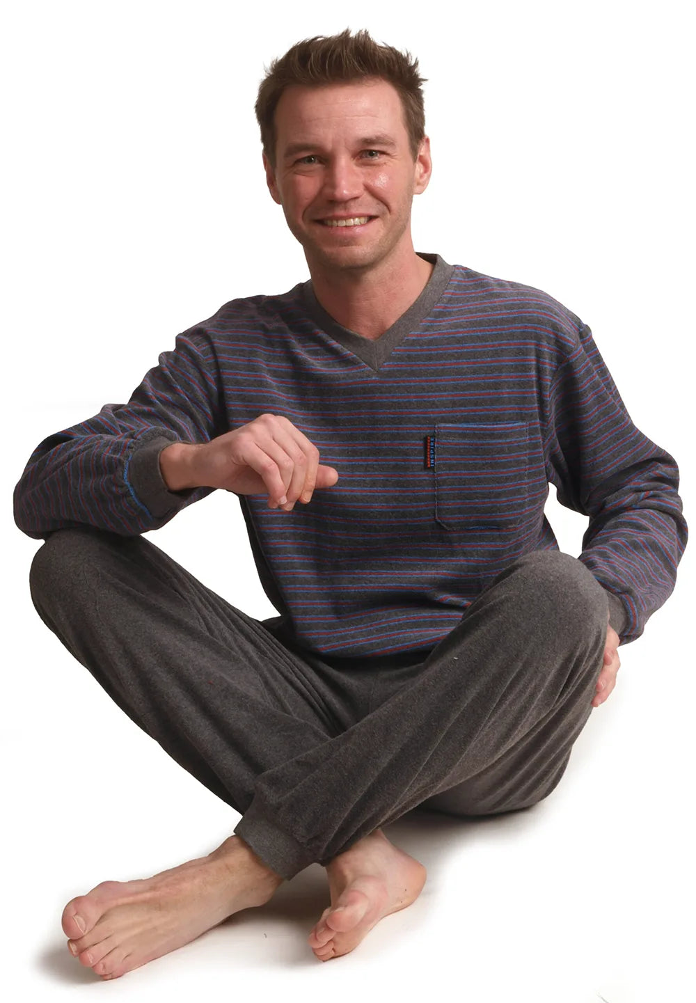Arend Outfitter Badstof heren pyjama - Winter Stripe