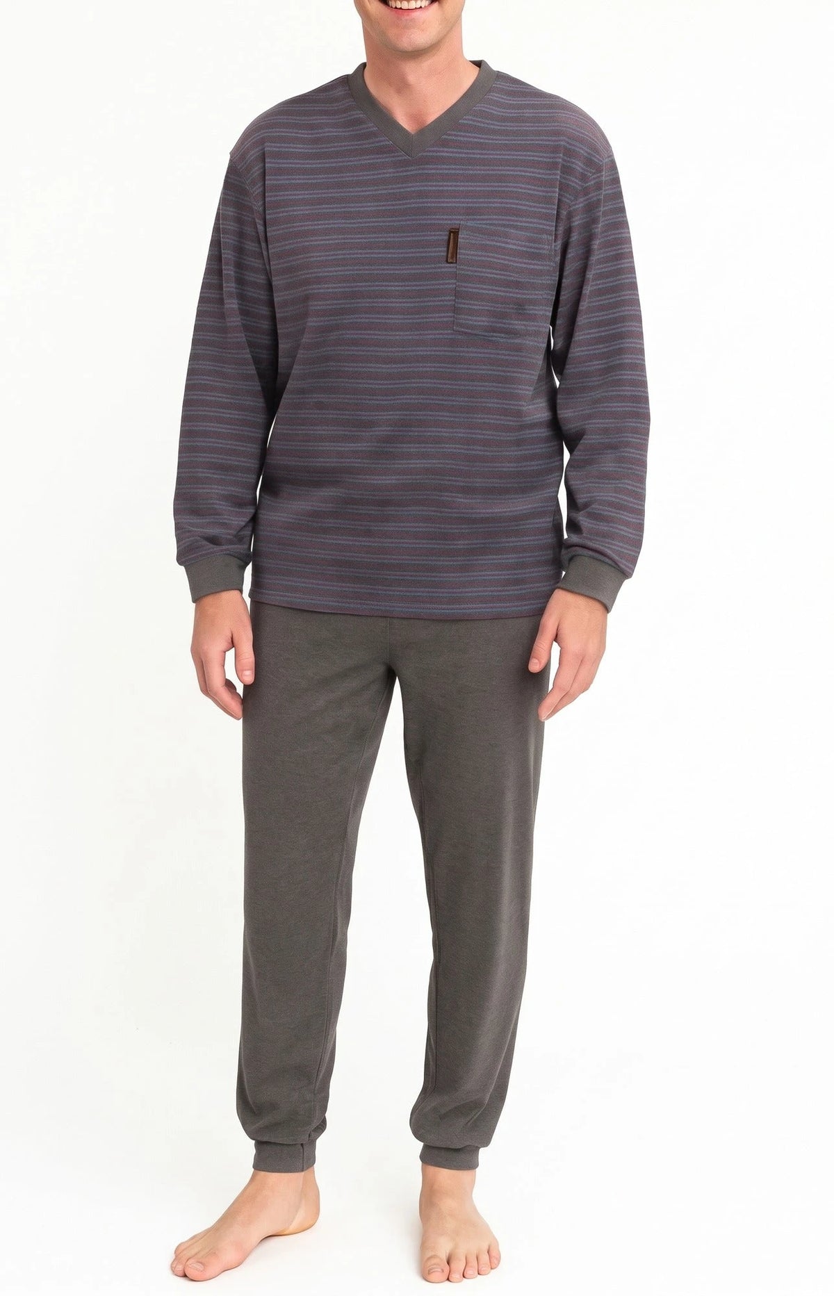 Arend Outfitter Badstof heren pyjama - Winter Stripe