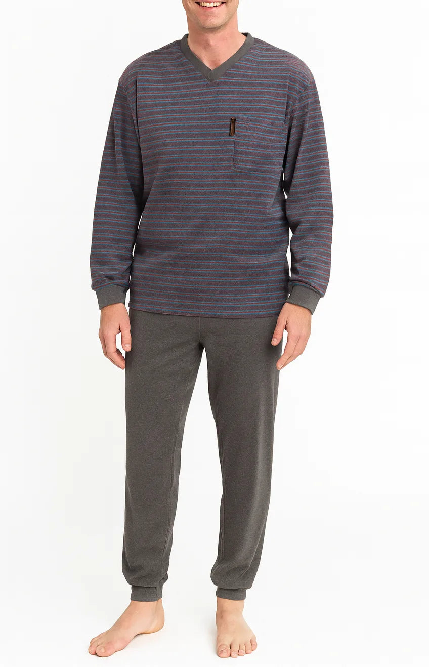Arend Outfitter Badstof heren pyjama - Winter Stripe