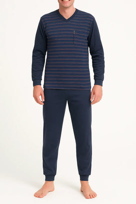 Arend Outfitter Badstof heren pyjama - Winter Stripe