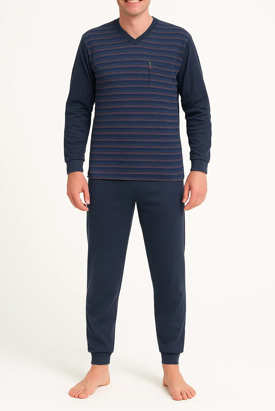 Arend Outfitter Badstof heren pyjama - Winter Stripe