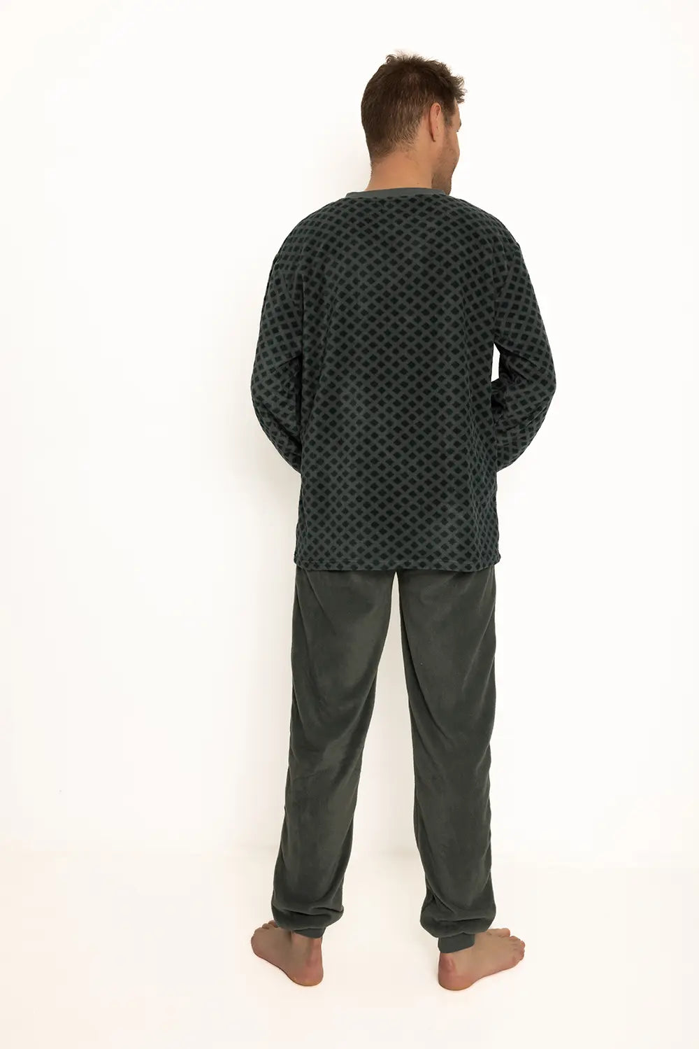 Arend Outfitter Fleece heren pyjama - Squares