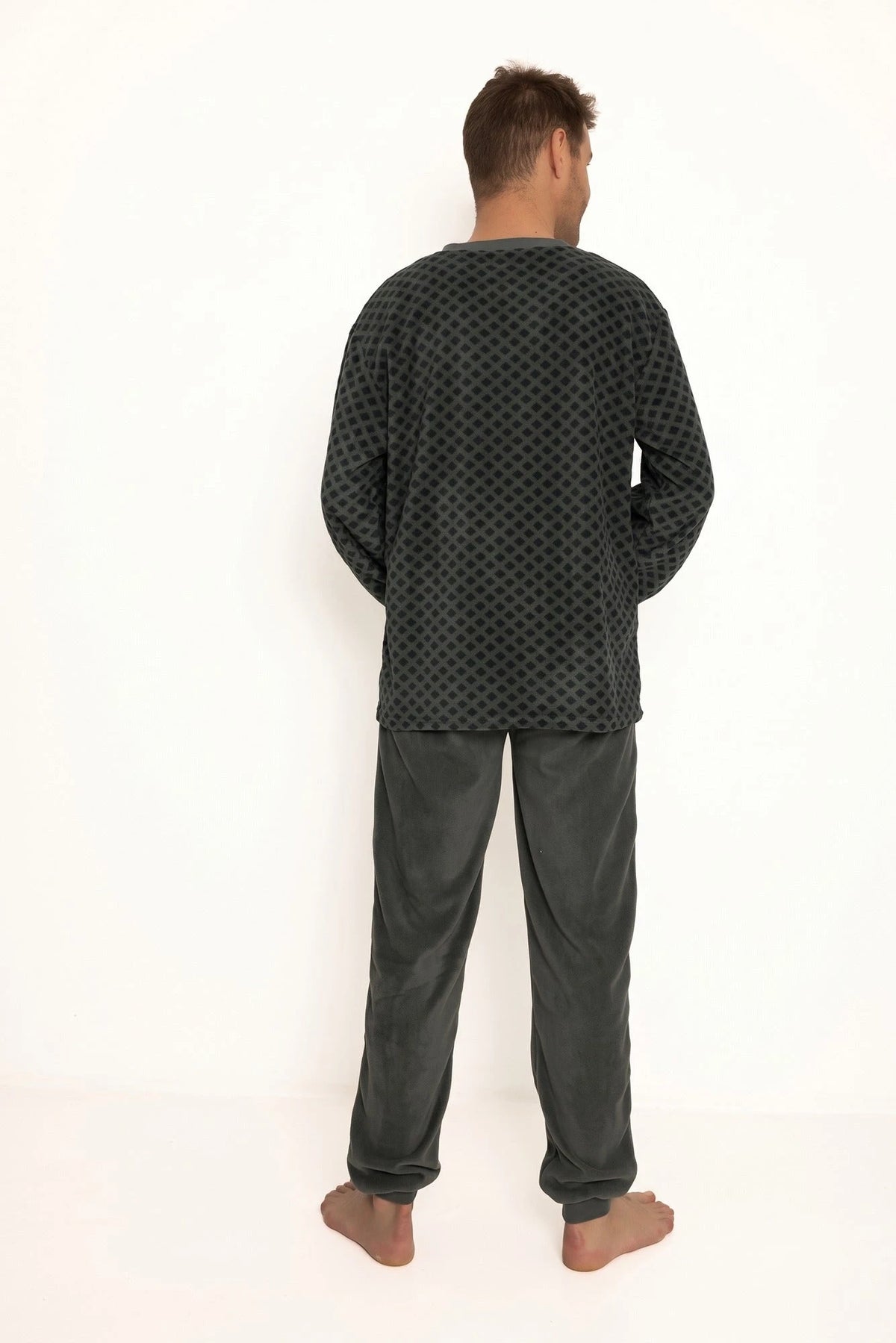 Arend Outfitter Fleece heren pyjama - Squares