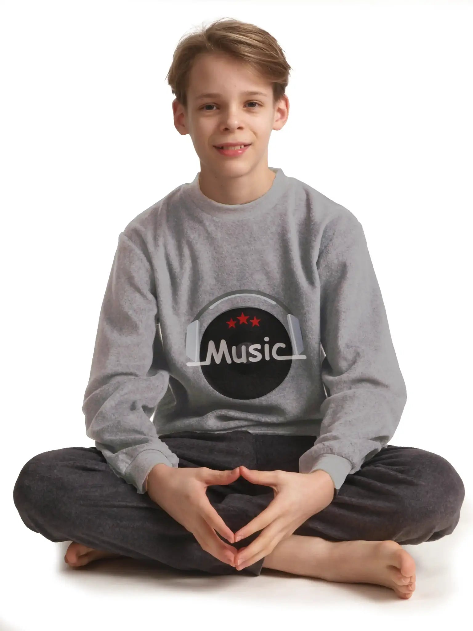 Arend Outfitter fleece pyjama kind - jongens - Music