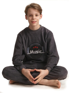 Arend Outfitter fleece pyjama kind - jongens - Music