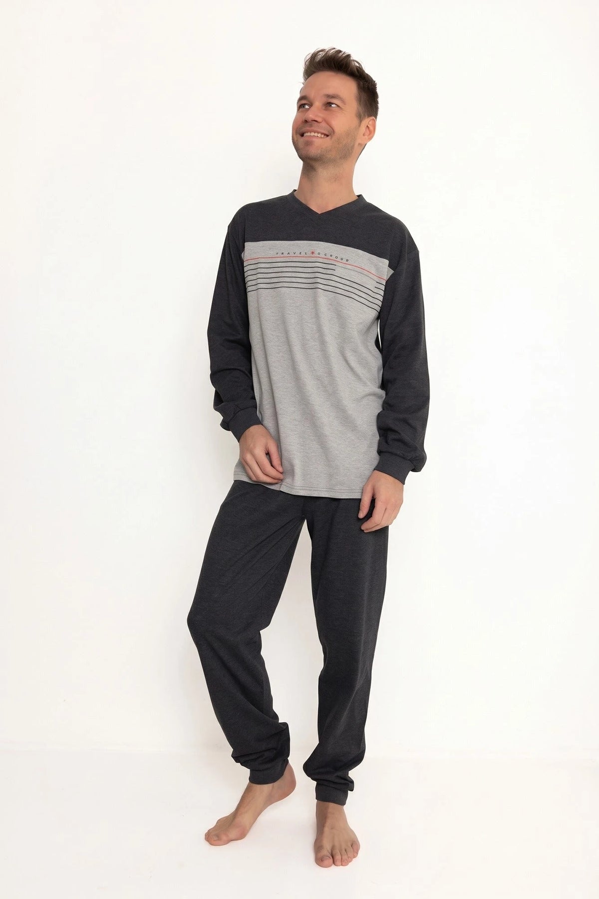 Arend Outfitter heren pyjama - Katoen Interlock - Traveling