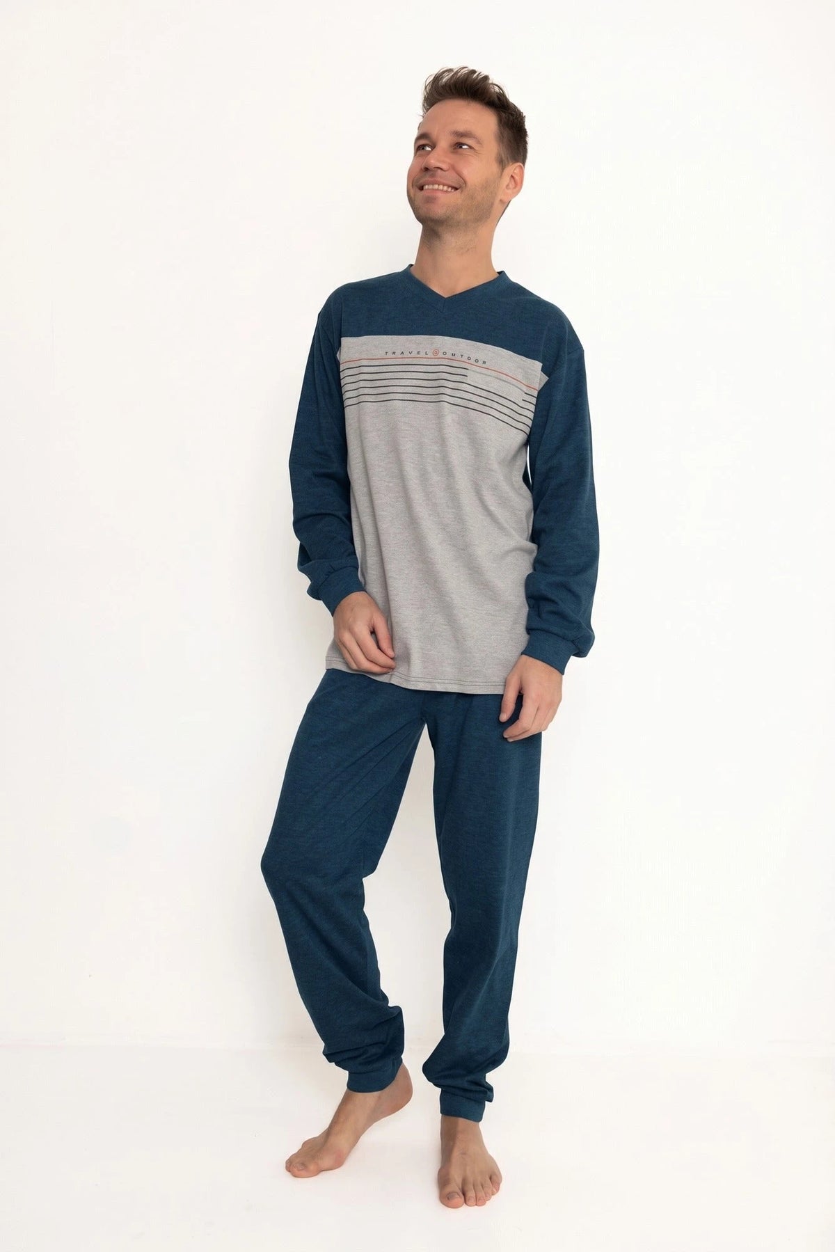 Arend Outfitter heren pyjama - Katoen Interlock - Traveling