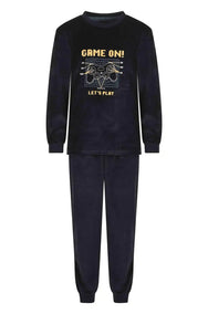 Arend Outfitter velours jongens pyjama - Game on Winter