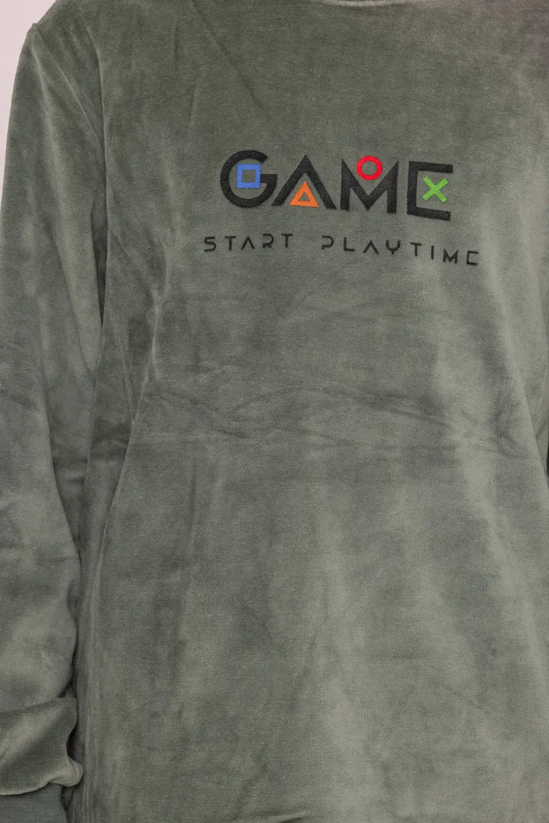 Arend Outfitter velours jongens pyjama - Game time