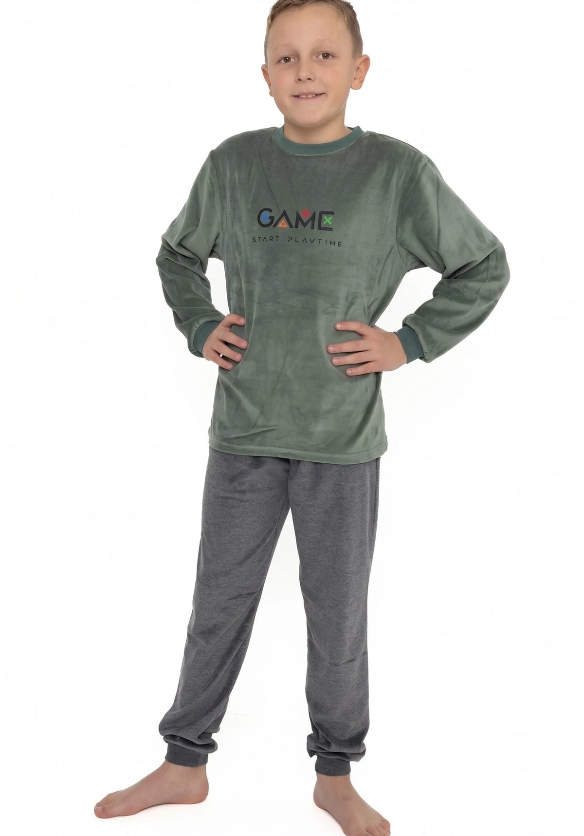 Arend Outfitter velours jongens pyjama - Game time