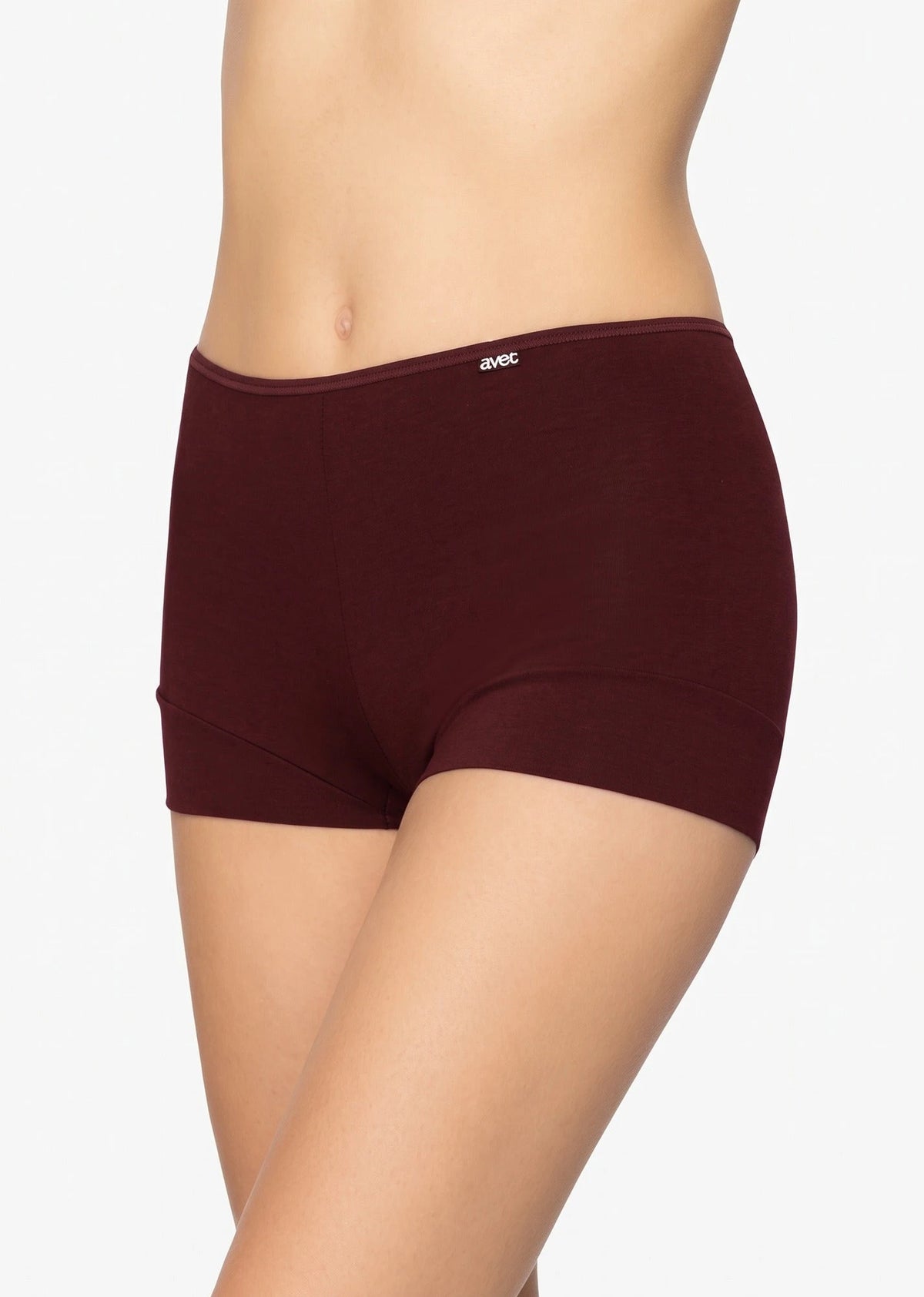 Coffee | voor | Vooraanzicht op model, coffee – Avet 3844 dames boxershort - Comfort short