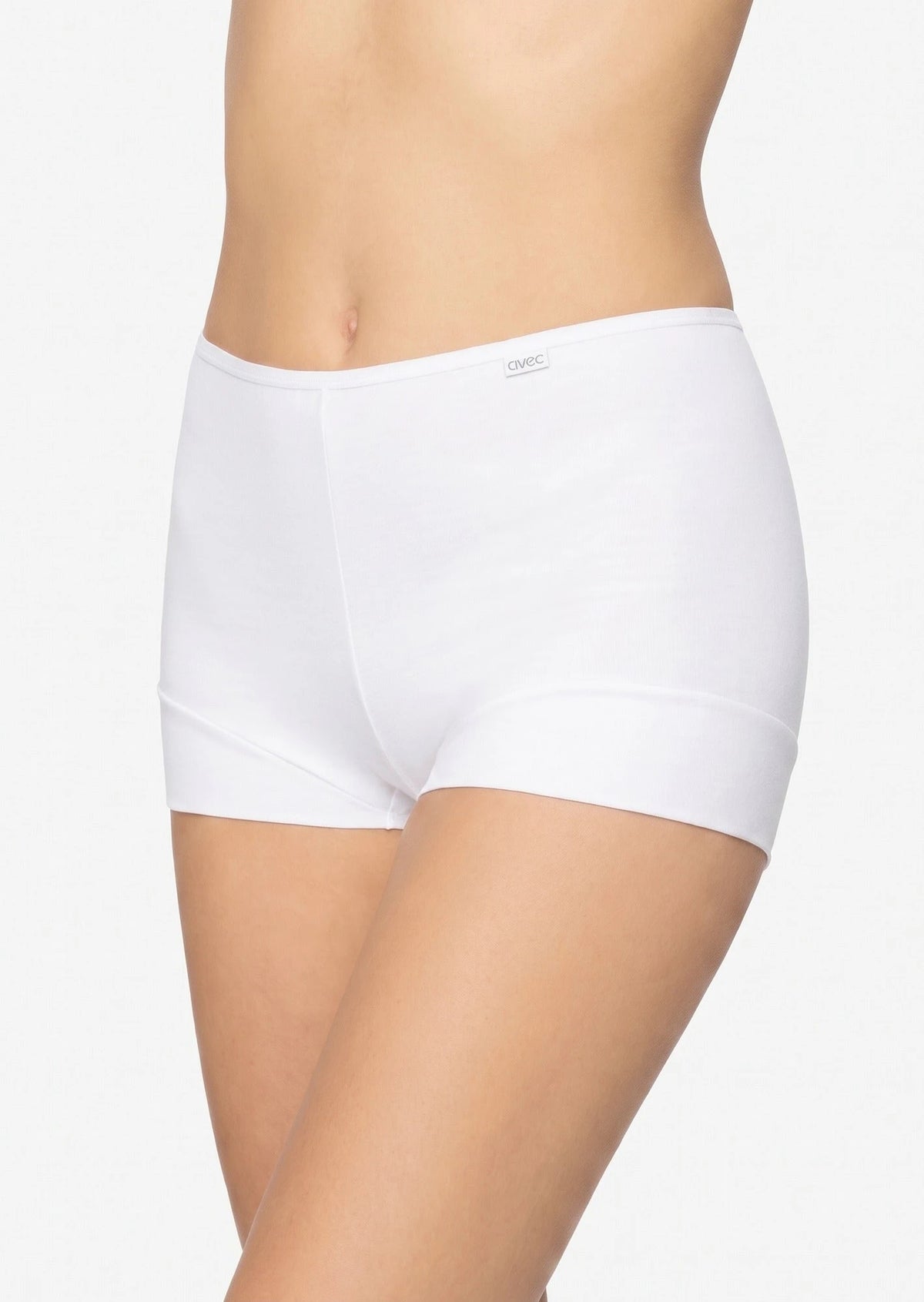 Wit | voor | Vooraanzicht op model, wit – Avet 3844 dames boxershort microfiber