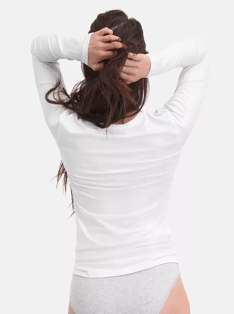 Bamboobasics Bamboo Basics 2-pak dames shirts lange mouw V-hals - Liv