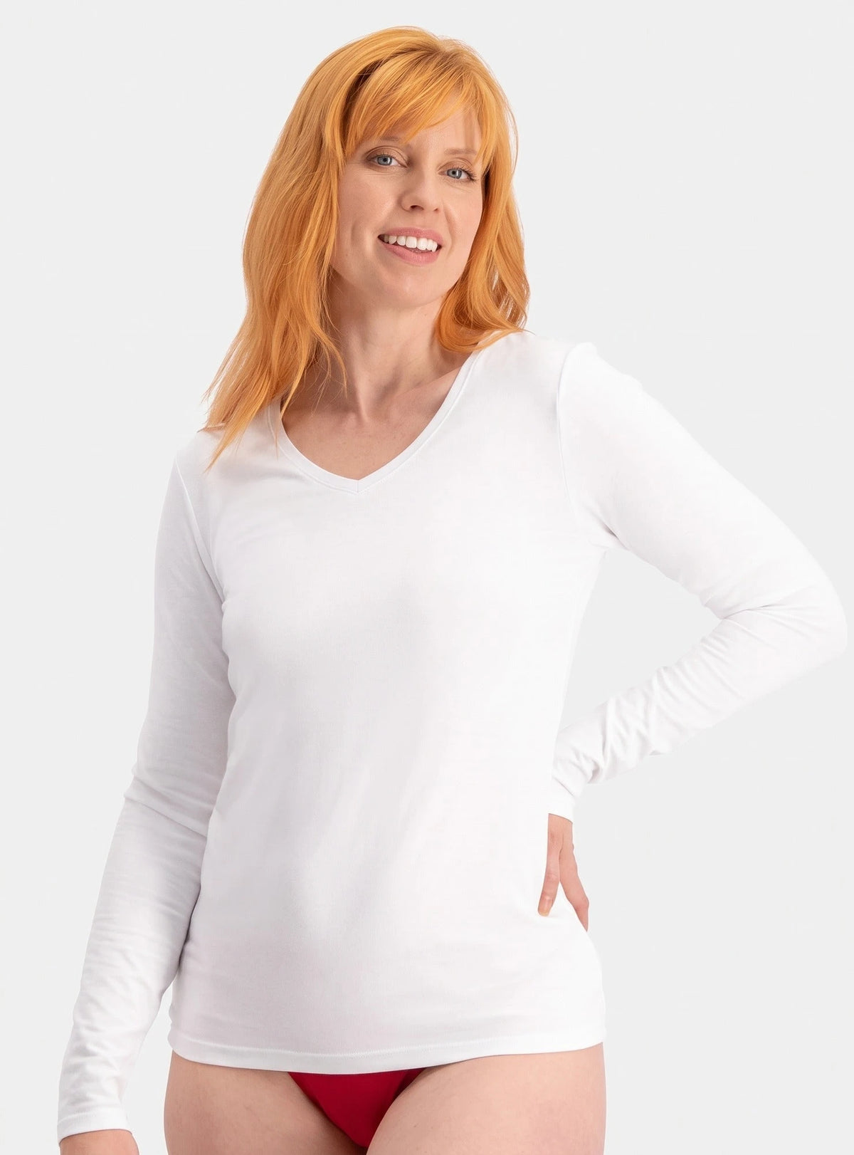 Bamboobasics Bamboo Basics 2-pak dames shirts lange mouw V-hals - Liv