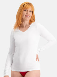 Bamboobasics Bamboo Basics 2-pak dames shirts lange mouw V-hals - Liv