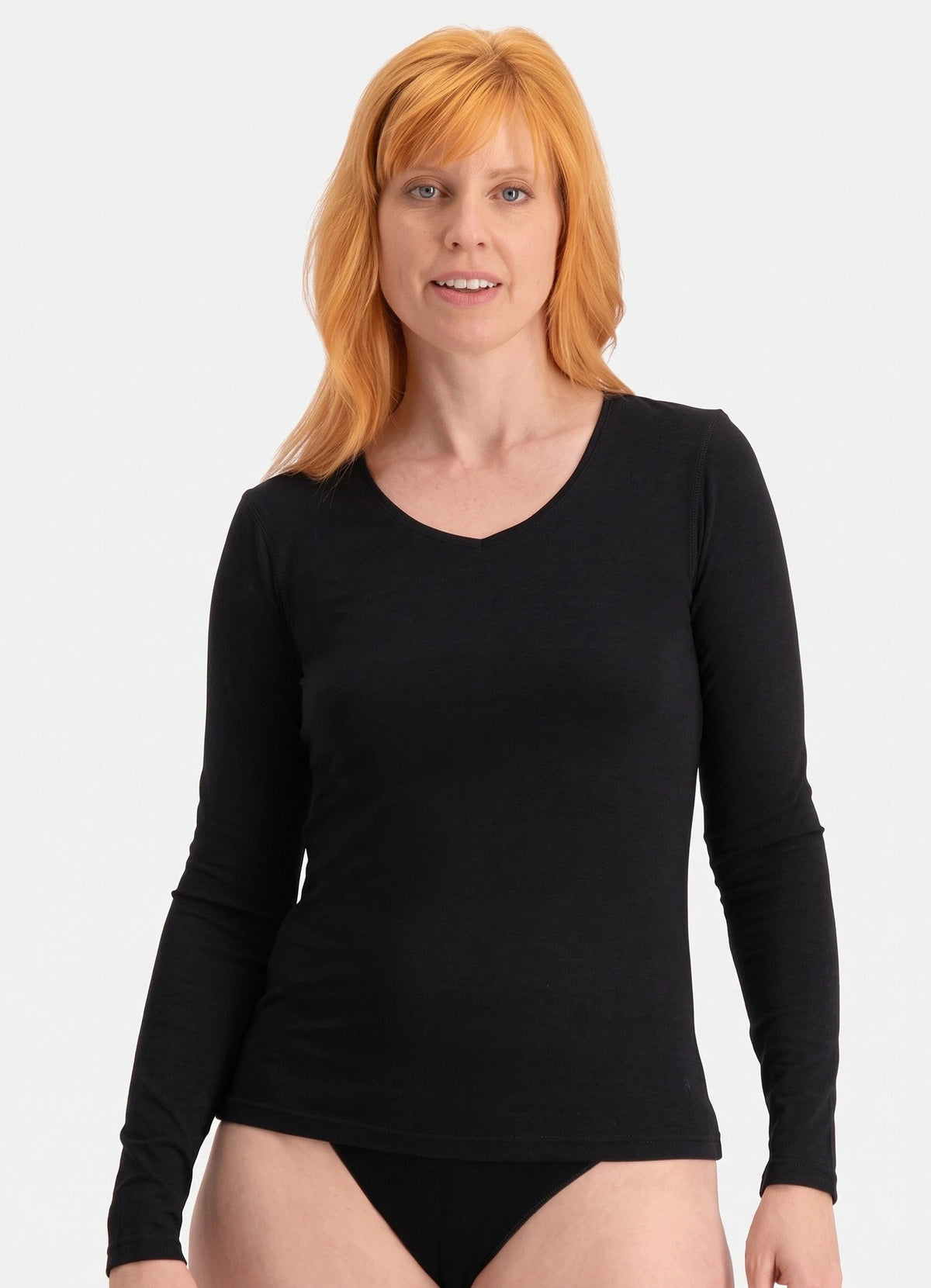 Bamboobasics Bamboo Basics 2-pak dames shirts lange mouw V-hals - Liv