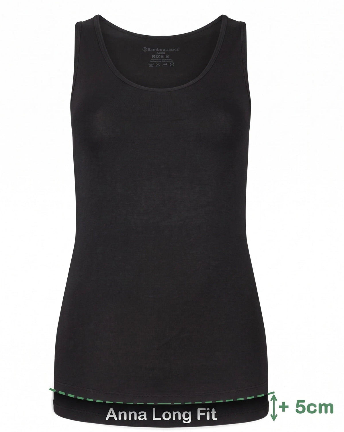 Bamboobasics Bamboo Basics 2-pak Extra lange hemden dames - brede band - Anna