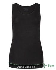 Bamboobasics Bamboo Basics 2-pak Extra lange hemden dames - brede band - Anna