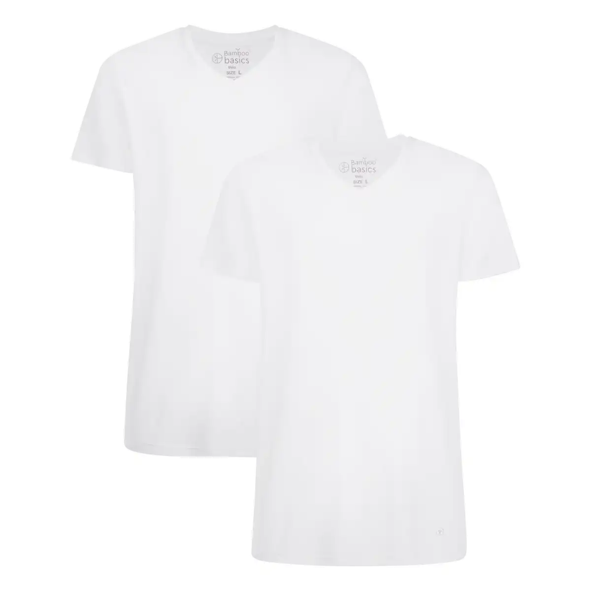 Bamboobasics Bamboo Basics 2-pak heren T-shirts V-hals - Velo