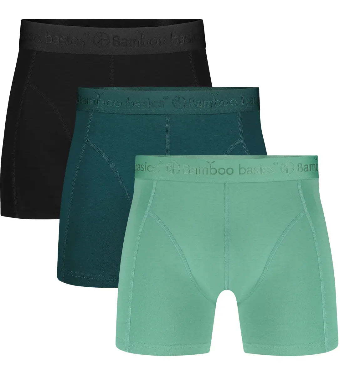 Bamboobasics Bamboo Basics 3-pak heren boxershorts Rico - Black Ton