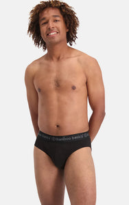 Bamboobasics Bamboo Basics 3-pak heren slips - James - Zwart