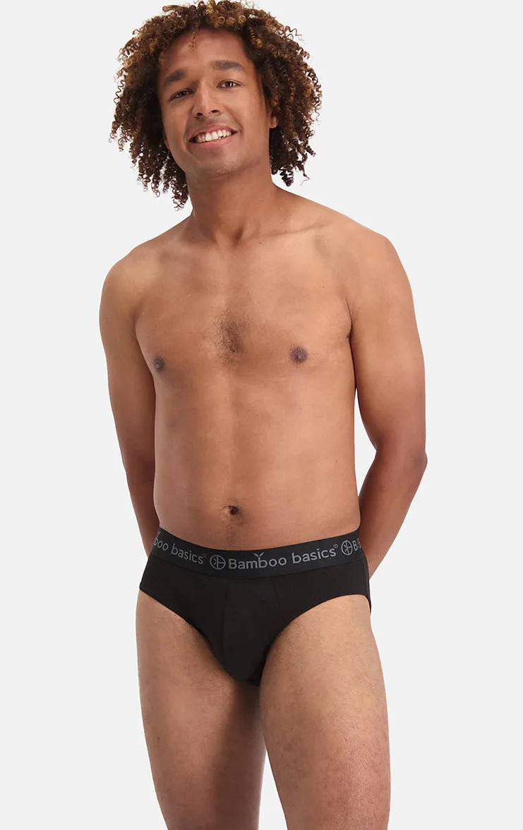 Bamboobasics Bamboo Basics 3-pak heren slips - James - Zwart