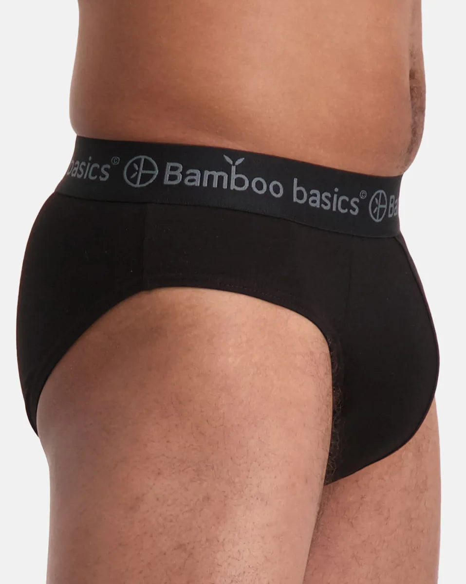 Bamboobasics Bamboo Basics 3-pak heren slips - James - Zwart
