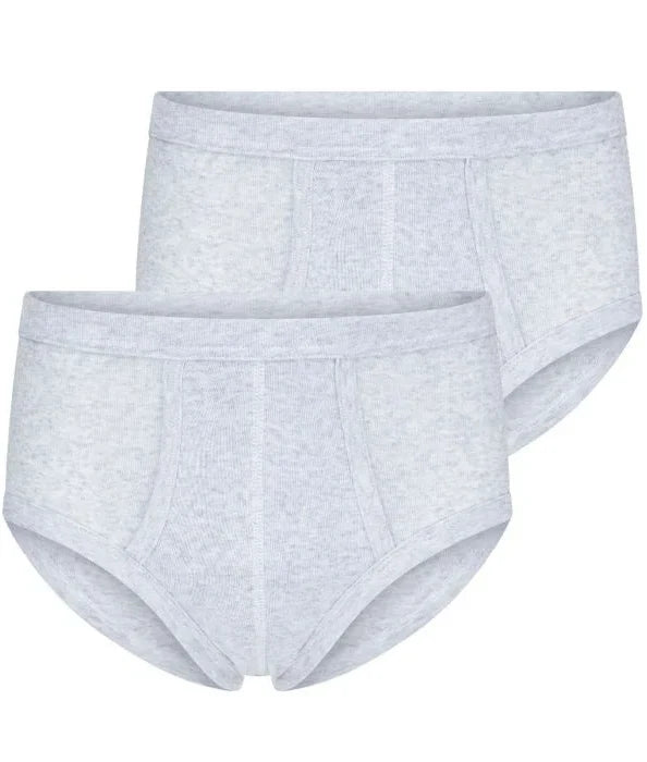Beeren Beeren 2-pak heren slips met gulp - M500 grijsmellee