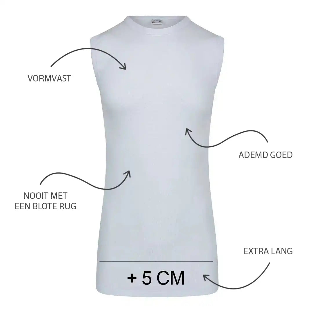 Beeren Beeren heren mouwloos shirt katoen Extra lang
