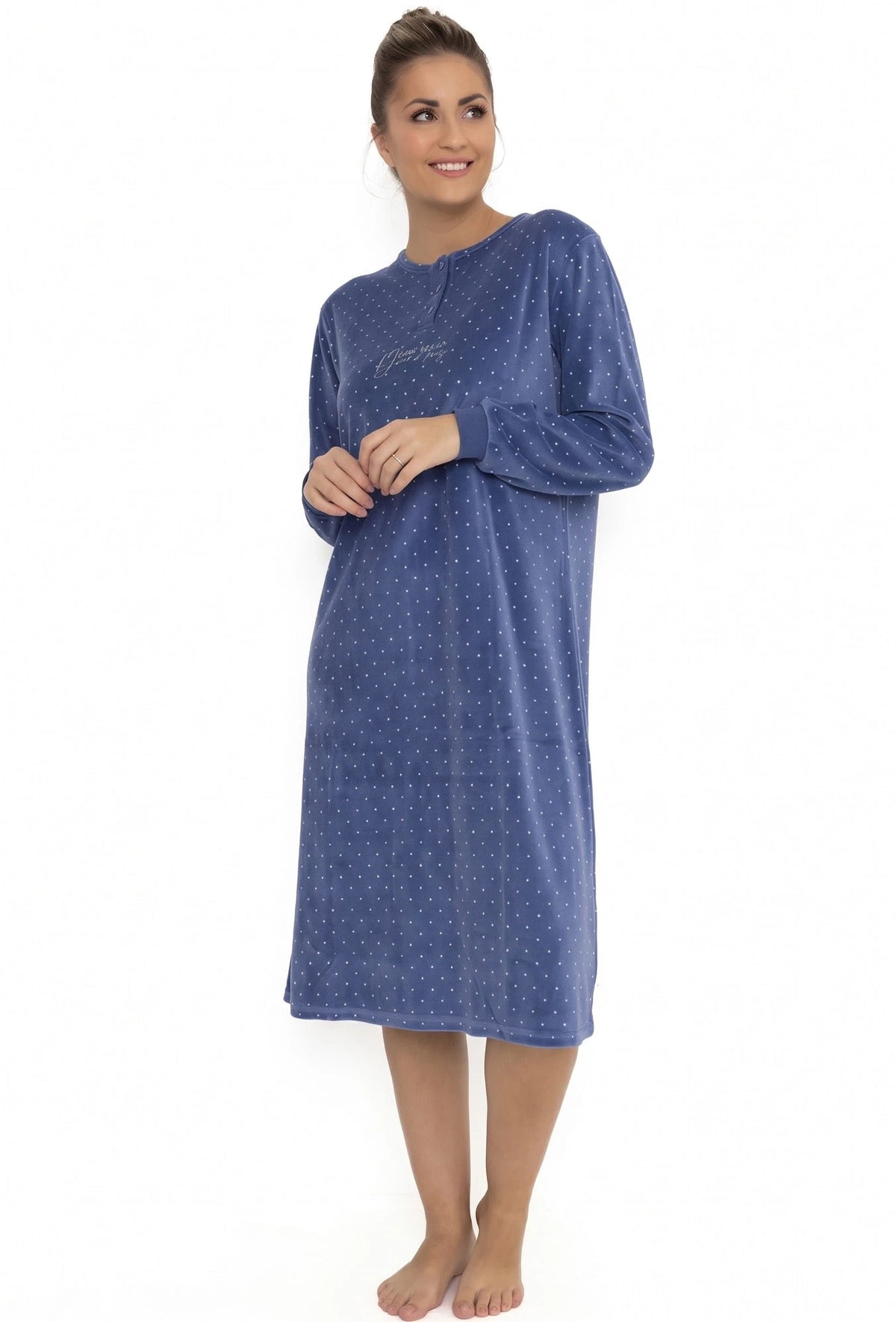 Beeren Cocodream velours nachthemd dames - Dots