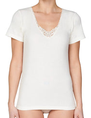 Beeren Entex dames thermo shirt korte mouw met kant