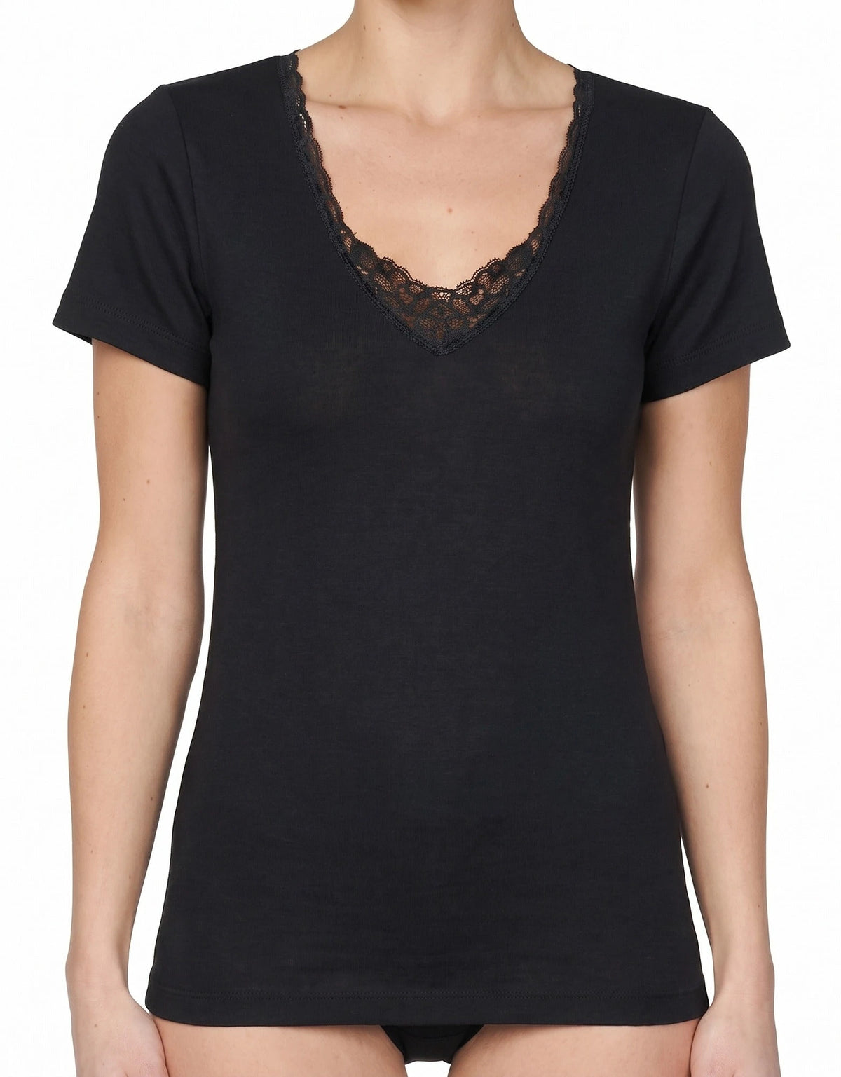 Beeren Entex dames thermo shirt korte mouw met kant
