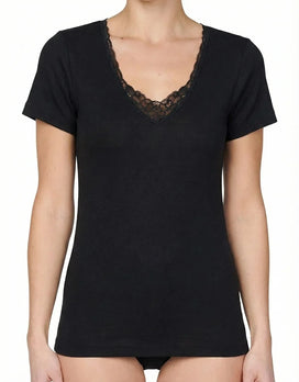 Beeren Entex dames thermo shirt korte mouw met kant