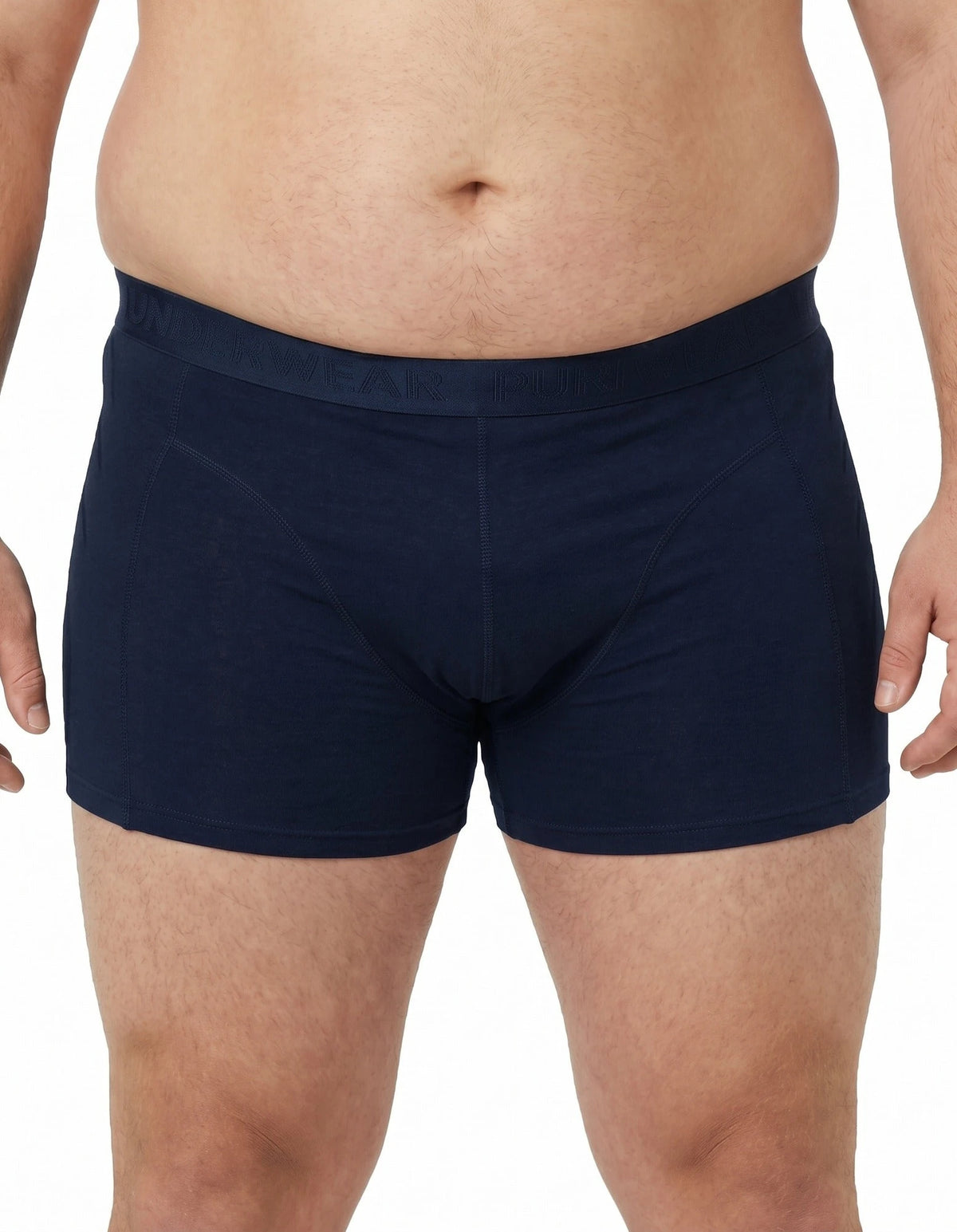 Donkerblauw | voor | Vooraanzicht, donkerblauw – Funderwear 2-pak heren boxershorts - Grote maten