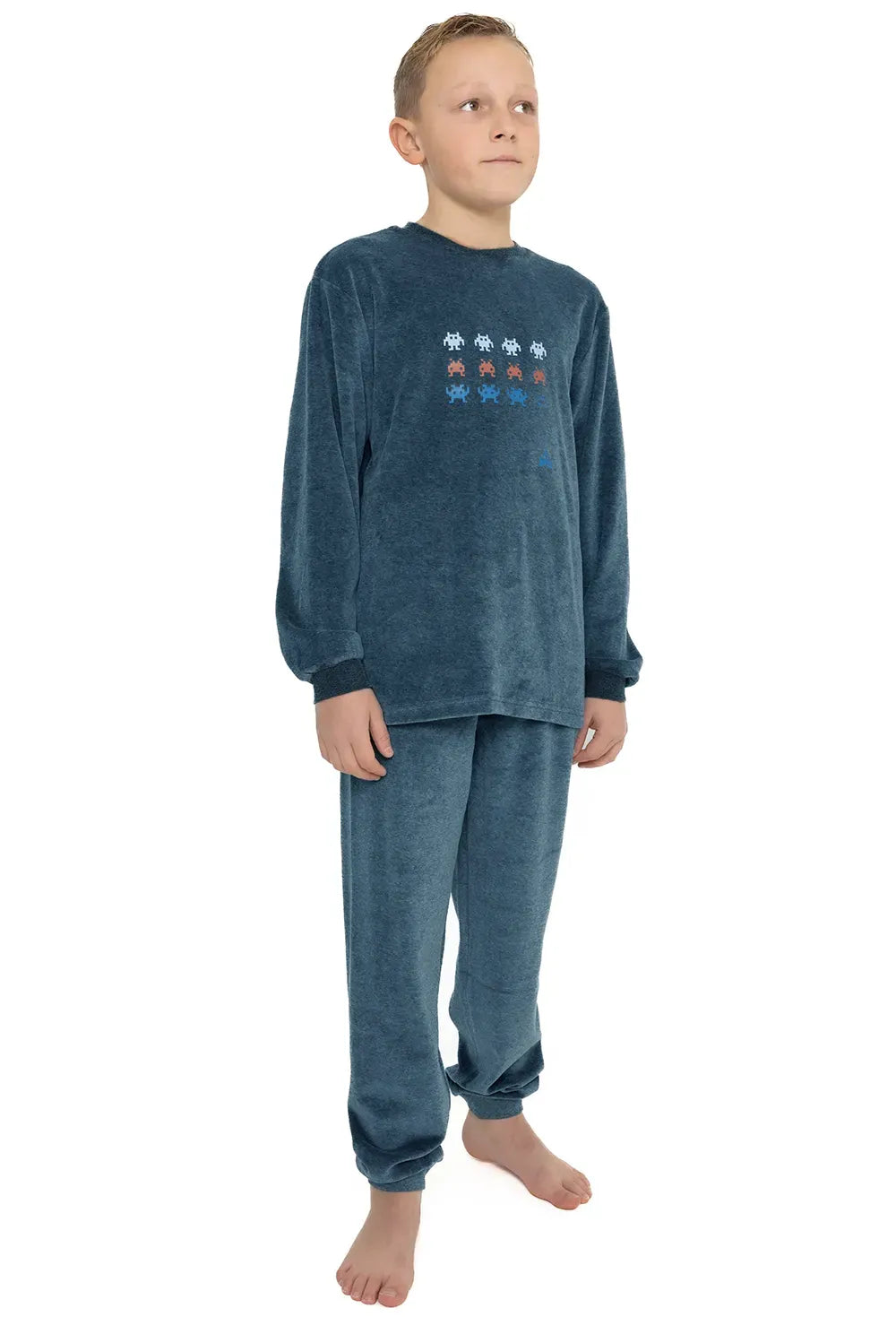Beeren Outfitter velours jongens pyjama - Shoot