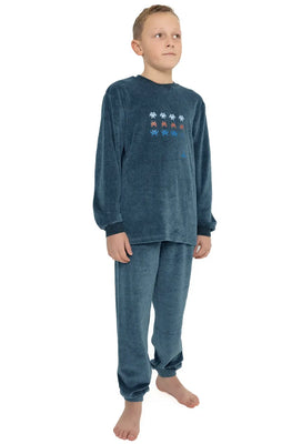 Beeren Outfitter velours jongens pyjama - Shoot