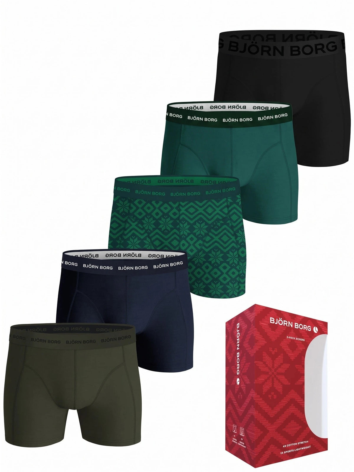 Bjorn Borg Bjorn Borg 5-Pack heren boxershorts - Cotton Stretch - X-mas