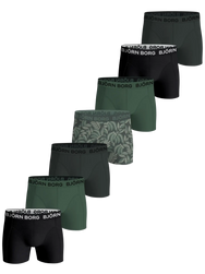 Groen combi | voor | Vooraanzicht, groen combi – Bjorn Borg 7-Pack jongens boxershorts - Cotton stretch