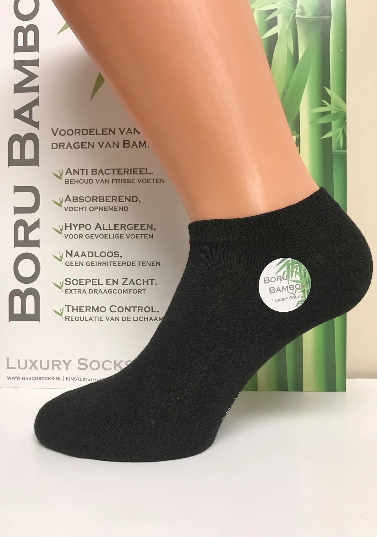 Boru Bamboo Boru Bamboo 2-paar korte sneaker sokken